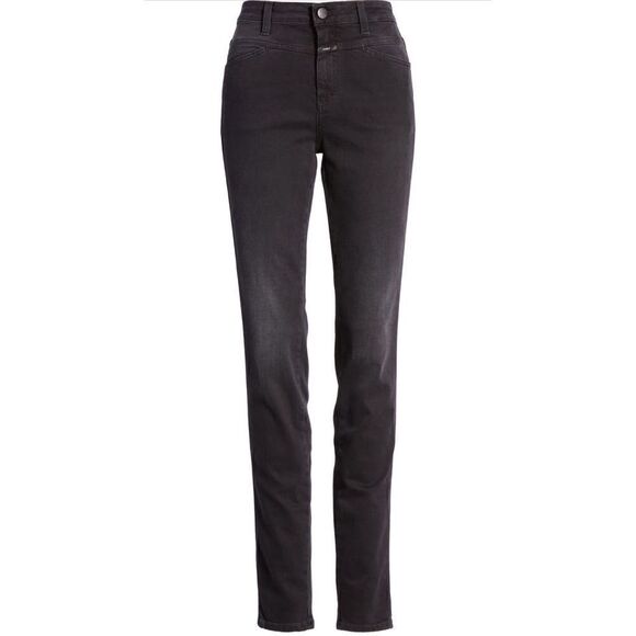 Closed Womens Mid-Rise Stretch Pusher Skinny Jeans Dark Grey Dark Wash Size 27 - Picture 6 of 15